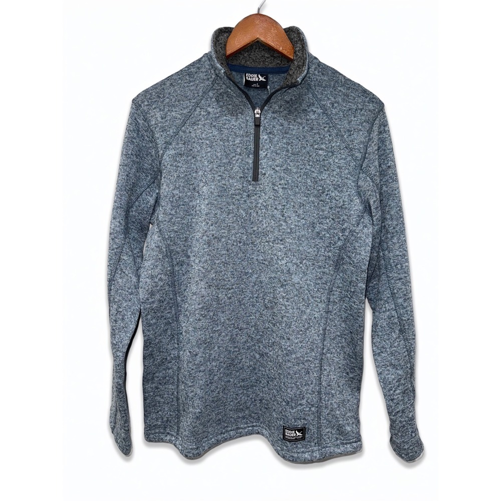 Eddie Bauer Mens‎ Radiator Fleece 1/4 Zip Pullover Harbor Blue Heather 1015 S